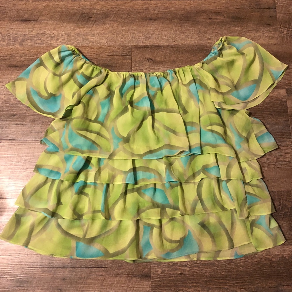 Chiffon layered on/off shoulder summer top